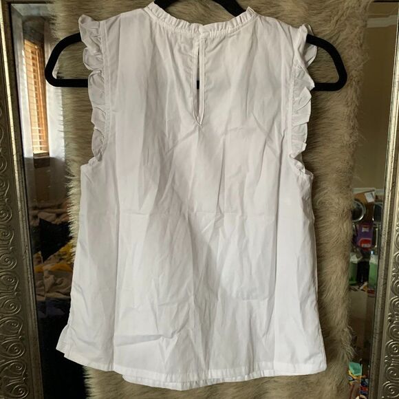 NWT S White ruffle blouse - Picture 3 of 3